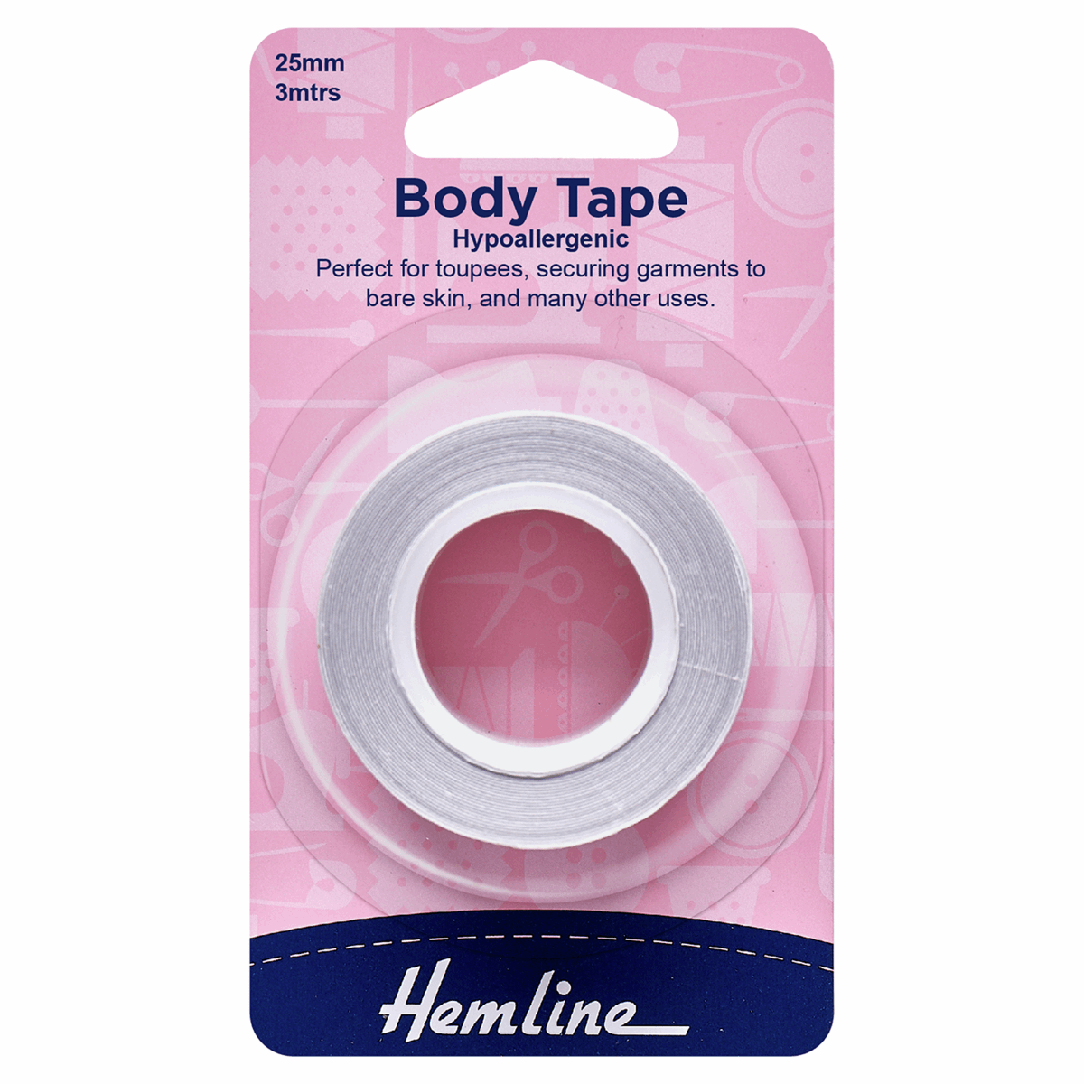 Body Tape, 3m x 25mm H783 Cloth of Gold & Haberdashery Ltd
