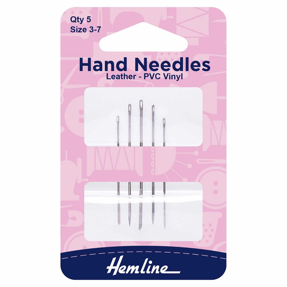 Hand Sewing Needles, Leather/PVC/Vinyl, Size 3-7, Pack of 5 - Cloth of
