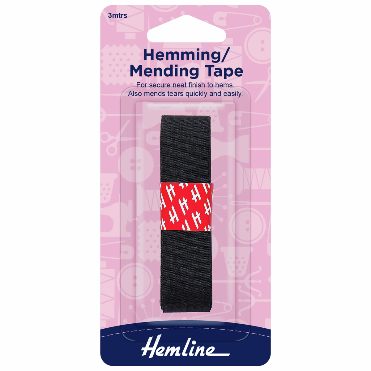 Hemming Tape 3m x 20mm Black Cloth of Gold & Haberdashery Ltd