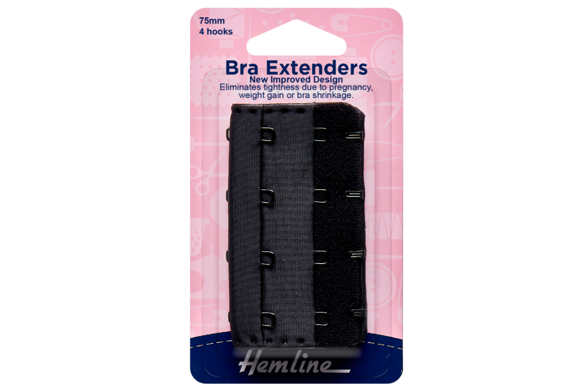 Bra Back Extenders, 75mm, Nude, 4 rows and 4 hooks - Cloth of Gold &  Haberdashery Ltd