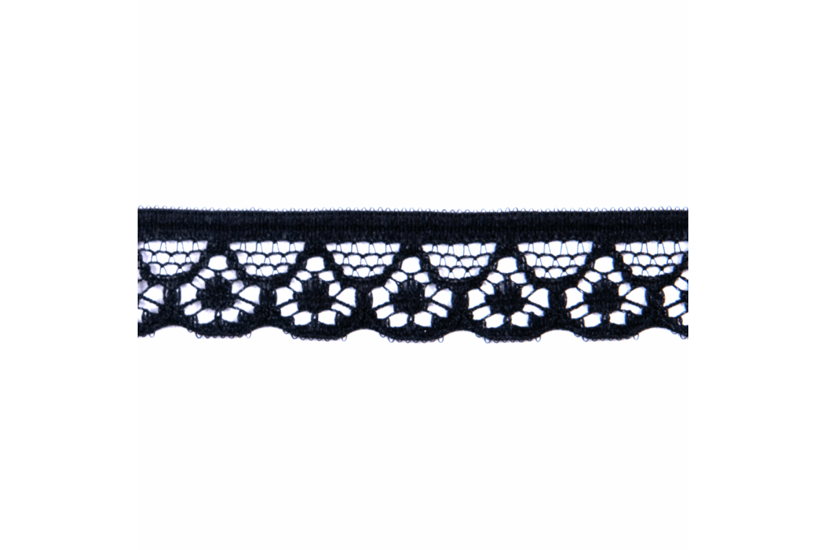 Lace Trimming, Nylon, Narrow, 10mm, Black