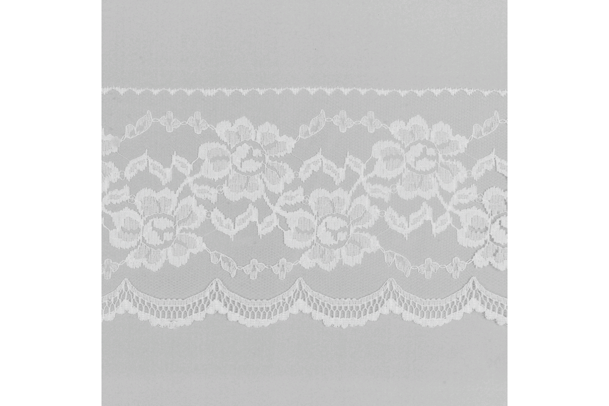 White Nylon Lace Trim 120mm Wide - Cloth of Gold & Haberdashery Ltd