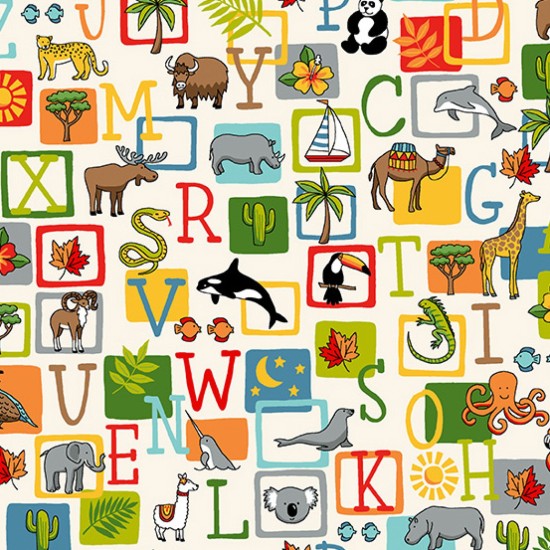 ABC Montage 100% Cotton 112cm Wide 