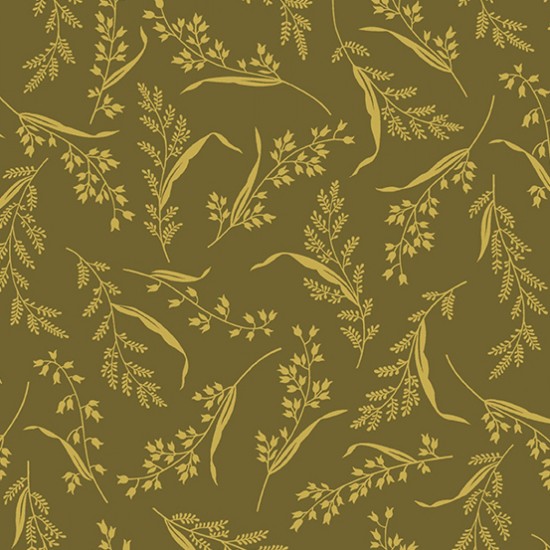 Acorn Harvest Wheatgrass Moss Green 112cm Wide 100% Cotton