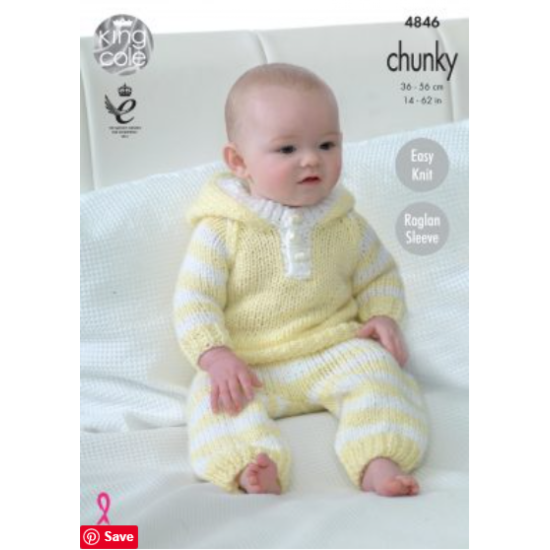All-In-One, Hoody, Pants & Hat Knitted in Big Value Baby Chunky - 4846