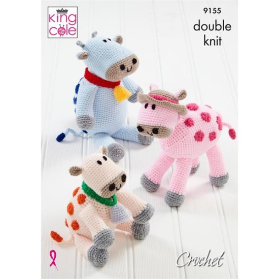 Amigurumi Crocheted Cows: Crocheted in King Cole Big Value DK - 9155 Value DK 50g - 9155