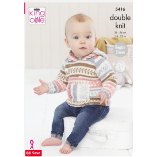 Babies Raglan Sweaters: Knitted in Cherished DK - 5416