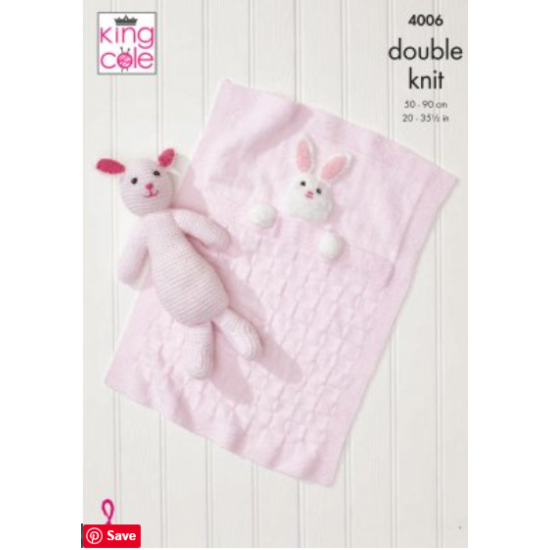 Baby Blankets And Bunny Rabbit Toy: Knitted in Comfort DK & Truffle - 4006