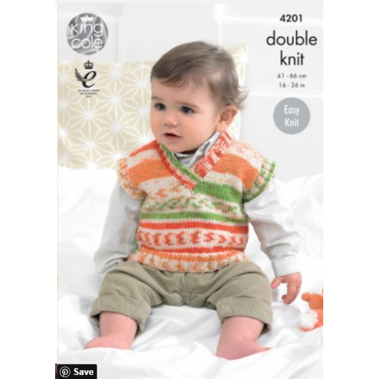 Baby Boys Sweaters and Tank Top Knitted with Cherish DK - 4201