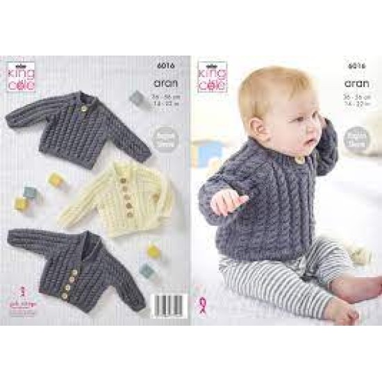 Baby Cardigans and Hat: Knitted in King Cole Wool Comfort Aran - 6015