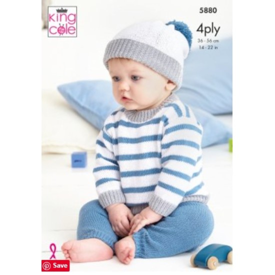 Baby Set Knitted in Cotton Socks 4ply - 5880