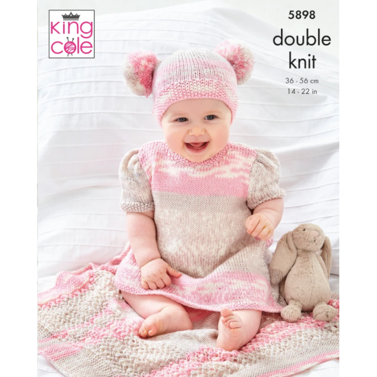 Baby Set Knitted in Fjord DK - 5898