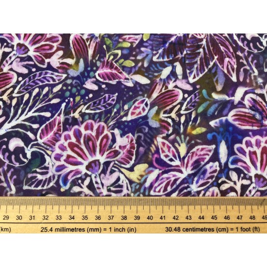 Batik Style Floral 142cm Wide 100% Cotton