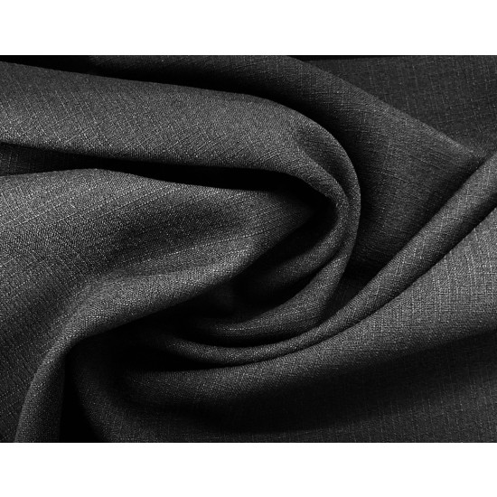Black Linen Look 100% Polyester 146cm Wide 