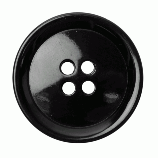 Black Resin, 25mm 4 Hole Button