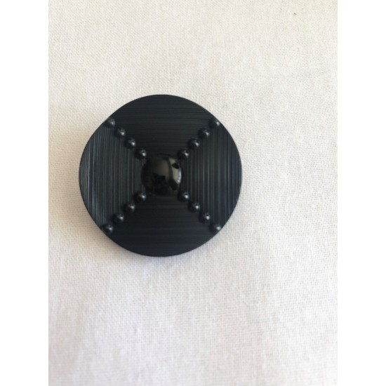 Black Resin, 34mm Embossed Dot Design Button