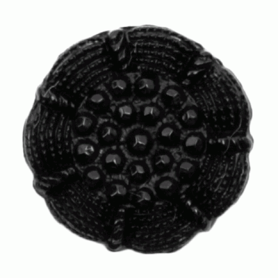 Black Resin Flower, 23mm Shank Button