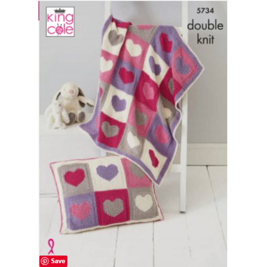 Blankets & Cushion Covers knitted in Bamboo Cotton DK - 5734
