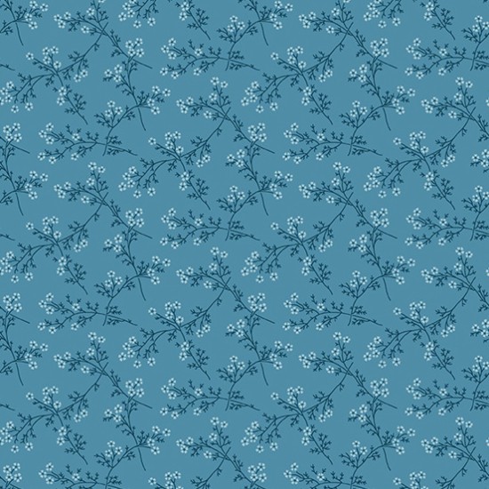 Blue Escape Spring Bouquet Ocean 100% Cotton 112cm Wide 