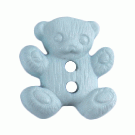 Blue Novelty Teddy Bear Resin, 18mm 2 Hole Button
