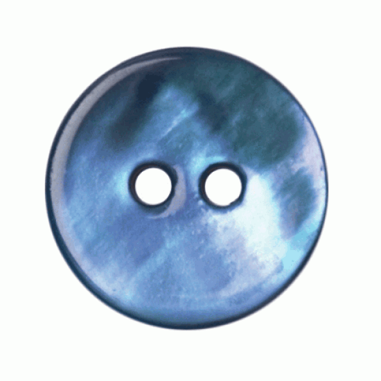 Blue Shell Resin, 13mm 2 Hole Button