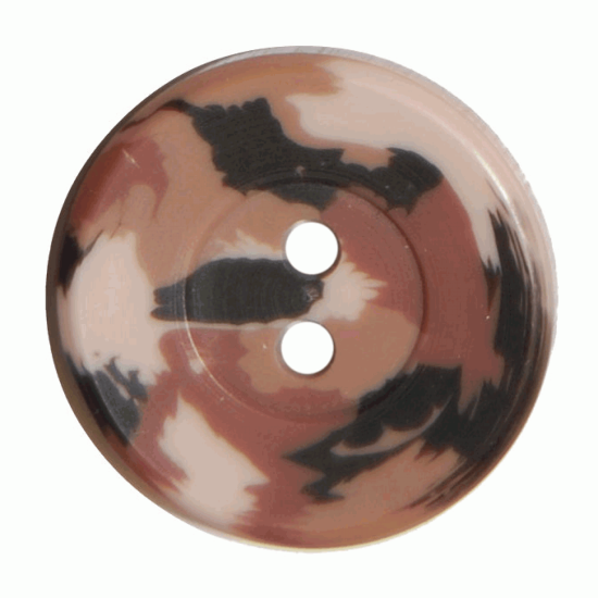 Brown Camo Resin, 20mm 2 Hole Button