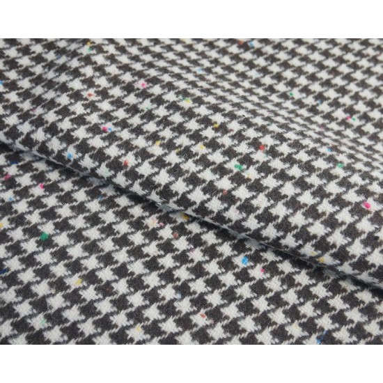 Brown Dogtooth Wool Mix 147cm Wide