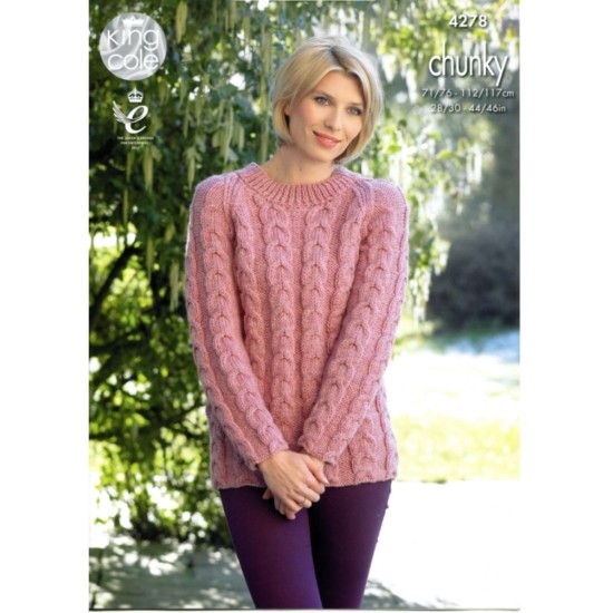 Cabled Cardigan & Sweater Knitted in Magnum Chunky - 4278