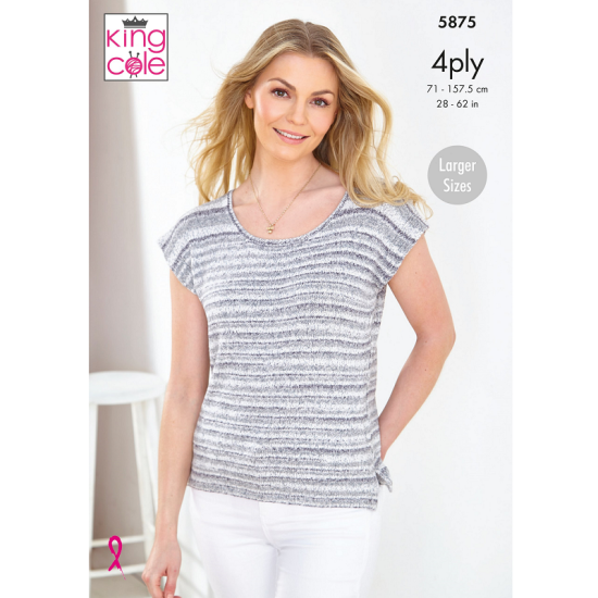 Cap-sleeved & Vest Tops Knitted in Summer 4ply - 5875
