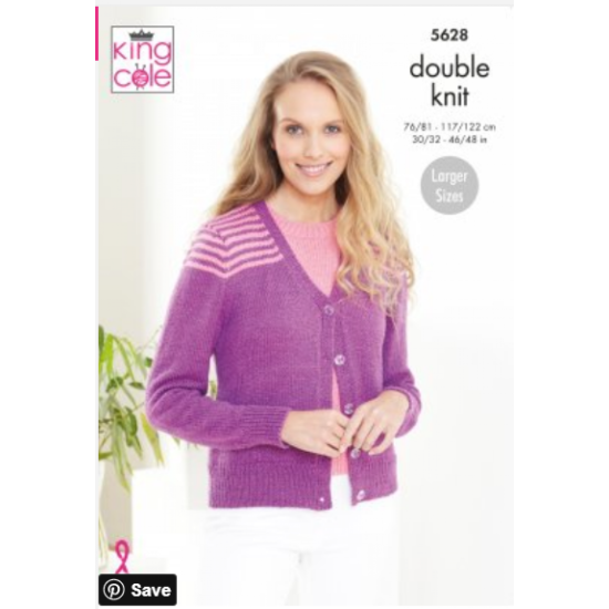 Cardigan & Top: Knitted in Finesse Cotton Silk DK - 5628