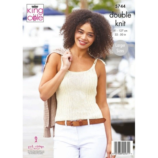 Cardigan & Top Knitted in Cottonsmooth DK - 5744