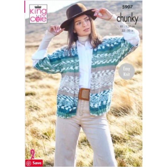 Cardigan and Waistcoat: Knitted in King Cole Nordic Chunky - 5907