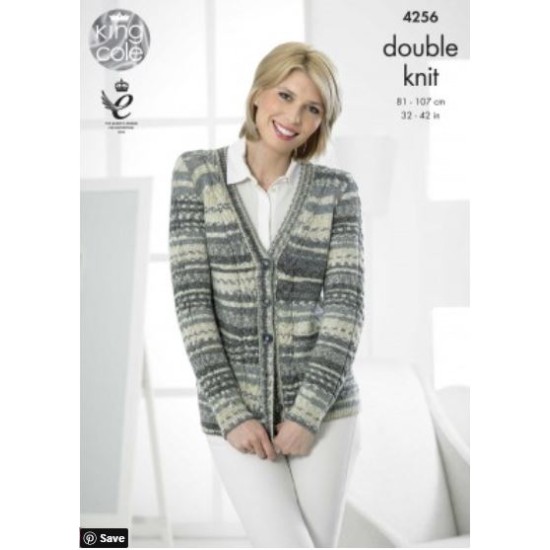 Cardigan and Waistcoat Knitted with Drifter DK - 4256
