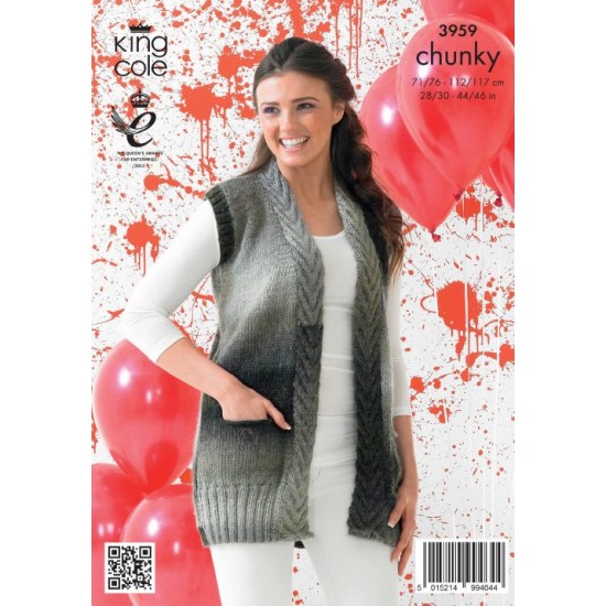 Cardigan and Waistcoat Knitted with Riot Chunky - 3959