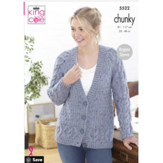 Cardigans; Knitted In Chunky Tweed - 5522