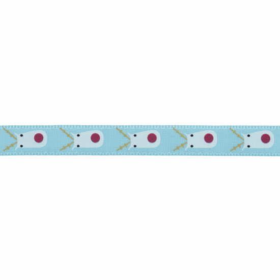 Christmas Blue Satin Rudolph Ribbon 10mm