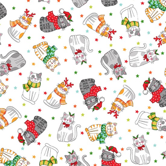 Christmas Santa Paws 100% Cotton 112cm Wide 