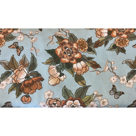 Classic Americana with Butterflies 100% Cotton Sateen, 150cm Wide