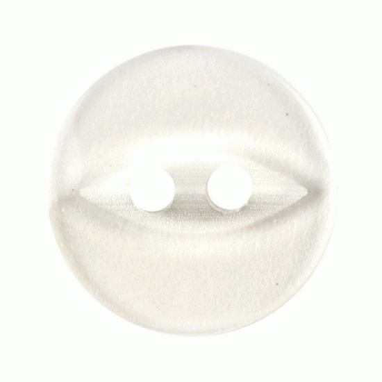 Clear Pearl Resin, 14mm Fish Eye 2 Hole Button