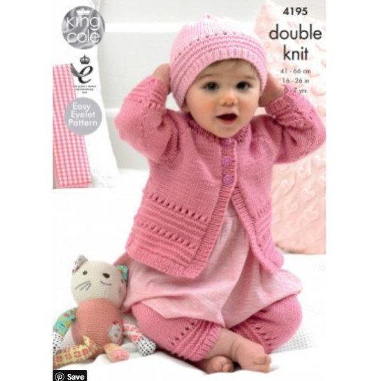 Coat, Hat and Leggings Knitted with Cherished DK - 4195