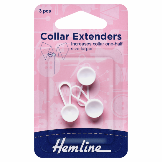 Collar Extender, White - 12mm - 3pcs