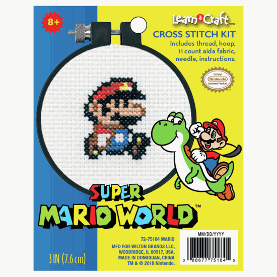Counted Cross Stitch Kit, Mario