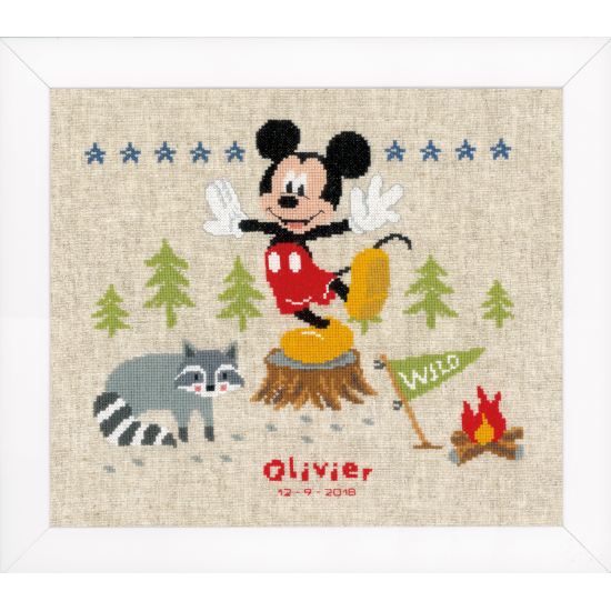 Counted Cross Stitch Kit Birth Record Disney A Woodsy Adventure