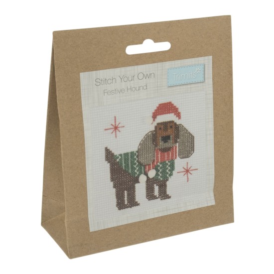 Counted Cross Stitch Kit Festive Beagle