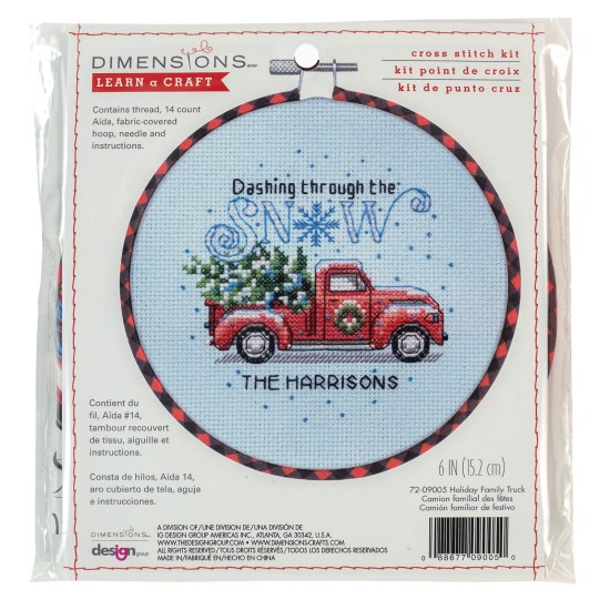 Counted Cross Stitch Kit Holiday Family Truck