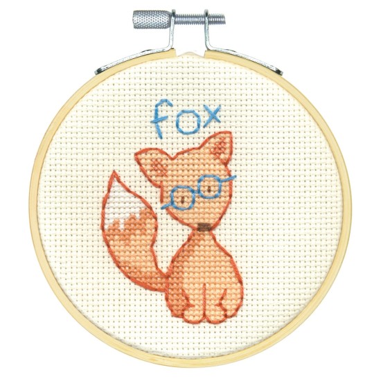 Counted Cross Stitch Kit with Hoop - Clever Fox