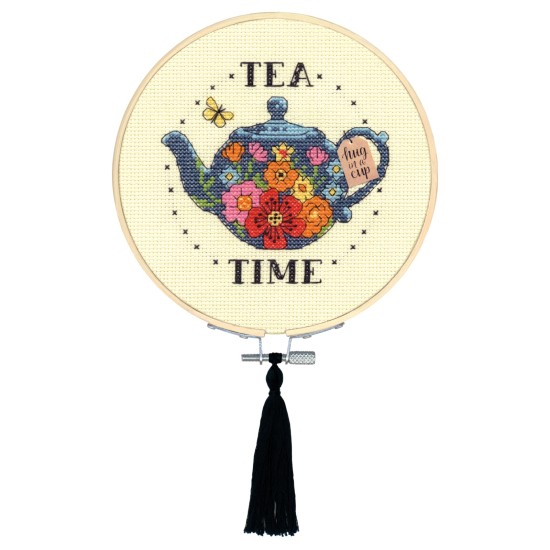 Counted Cross Stitch Kit with Hoop - Tea Time