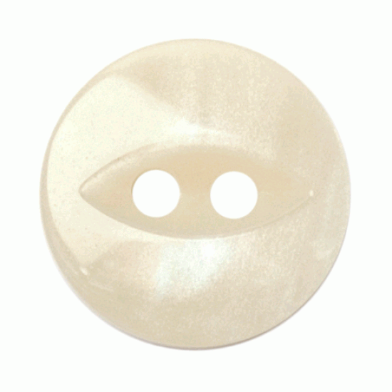Cream Pearl Resin, 14mm Fish Eye 2 Hole Button
