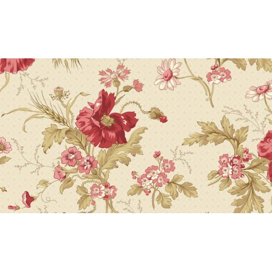 Cream Rambling Roses 9577 112cm Wide 100% Cotton