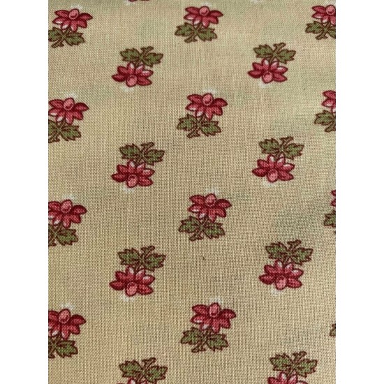 Cream/Red Sprig Flower